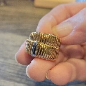 Tivoli Double Wide Wrap Ring,18k Electroplate Over Stainless Steel,sz.8,NWT